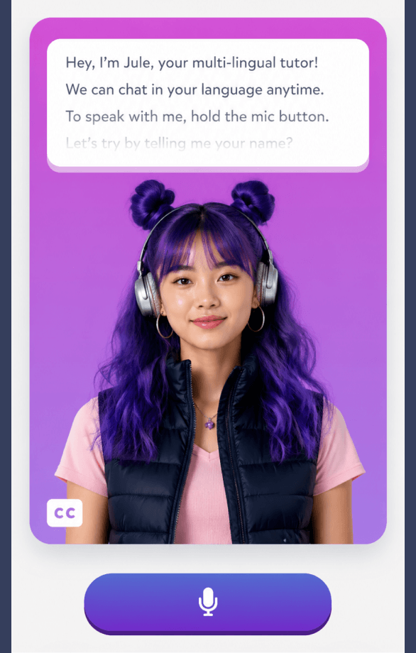 Phone screenshot showing a lifelike tutor style on Goeddy